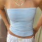 Blue and white striped tube top